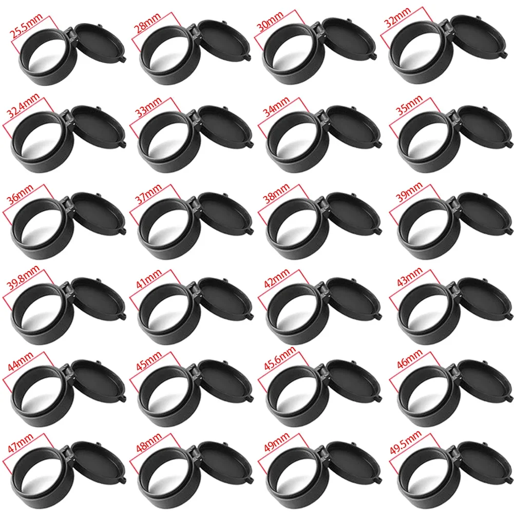 Dia 25-58mm Rifle Scope Lens Cover Flip Spring Up Quick Open Lens Protection Cover Dust Cap for Hunting Binoculars Scopes Sight