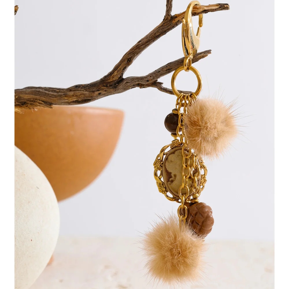 Yhpup Jewelry Steel Resin Keychain