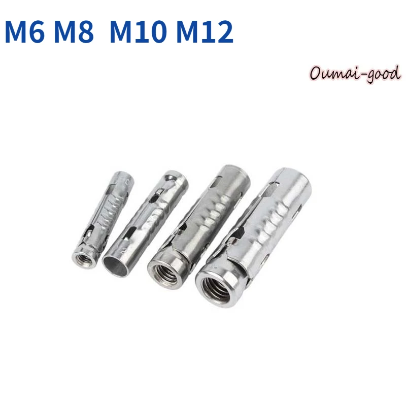 

1-5Pcs 201 Stainless Steel Fish Scale Tube Three-piece One-piece Gecko Internal Expansion Bolt M6 M8 M10 M12
