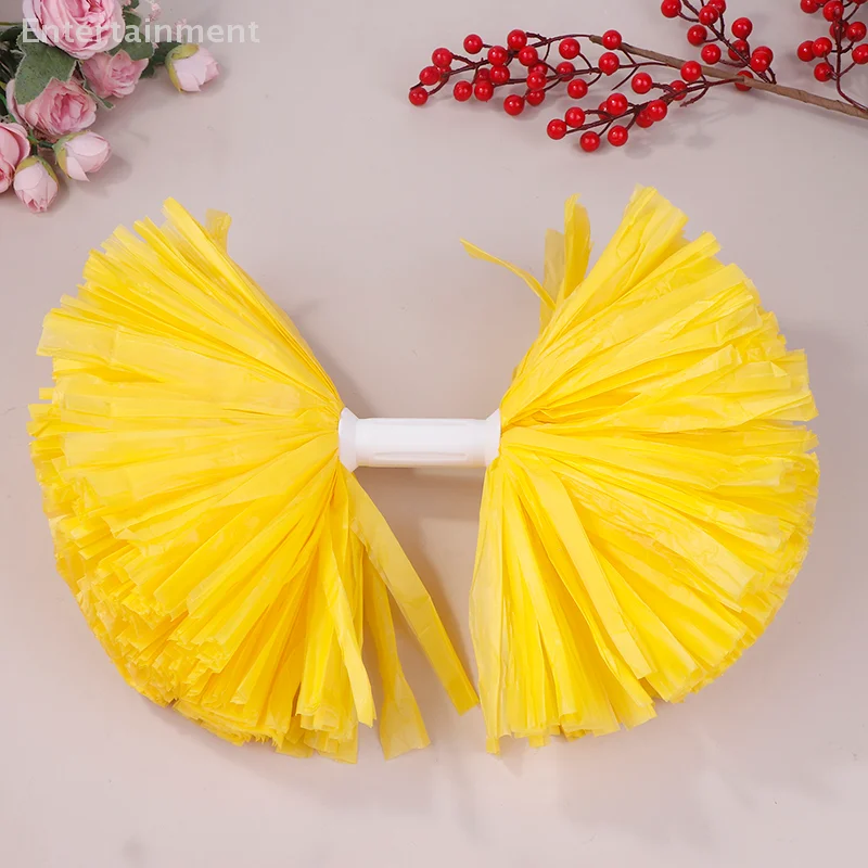 Colorful Matte Cheerleading Pom Poms With Handle Big Cheer Balls Hand Dance Pompoms Accessories For Women Girl Kids