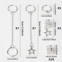 32pcs Star Dreadlock Hair Braids Cuffs and Braid Decorations Hair Accessories Loc Hair Jewelry for Braids for Women 5