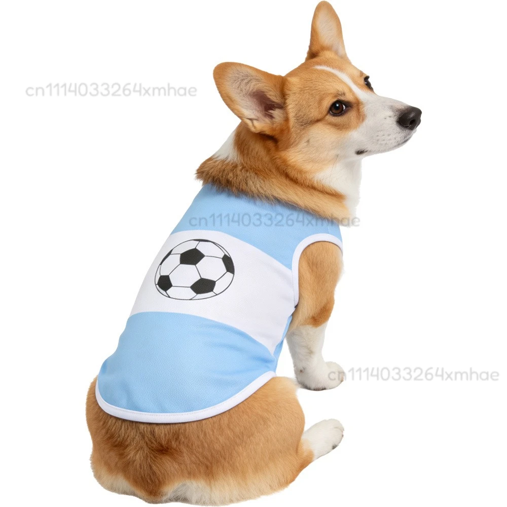 축구팀 테마 반려견 탱크탑 통기성 좋은 여름 셔츠 프린트 소형 중형견 의류 2026년 축구 경기