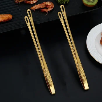 1PC Stainless Steel Food Tongs Long Handle Non-Slip Barbecue Steak Tongs for Kitchen Cooking Tools Accessories