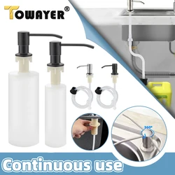 Kitchen Sink Liquid Soap Dispenser Pumps Stainless Steel Head Sink Hand Lotion Soap Dispensers with Tube Hose Bottle Accessories