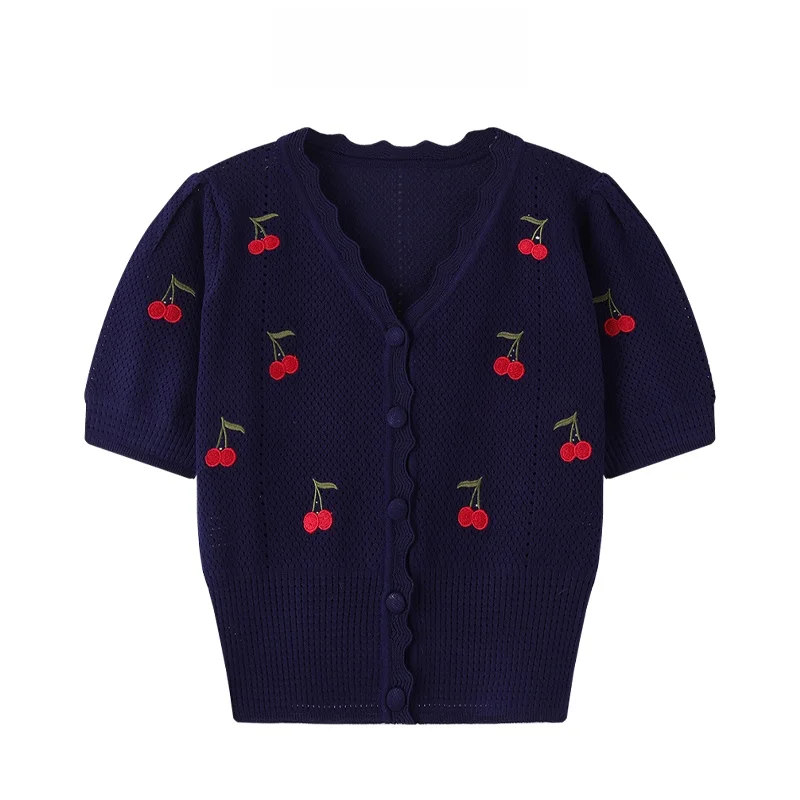 トップス Embroidered Design Summer Knit Cardigan Midsummer Cardigan – Denim And Bone