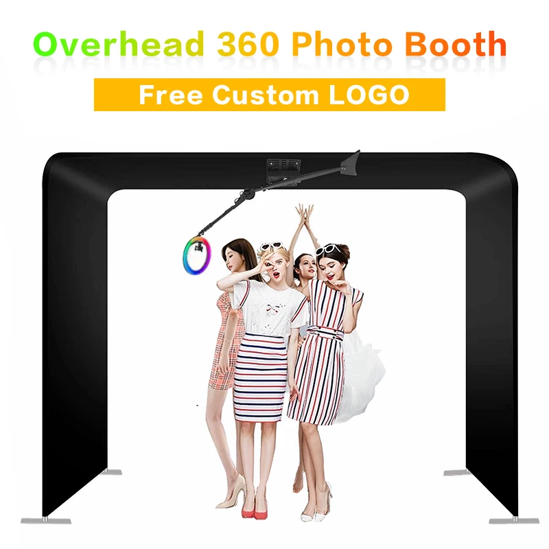 

Portable Photo Booth 360 Selfie Overhead Top Spinner With Truss Fill light Machine Camera 360 photobooth for Parties Event