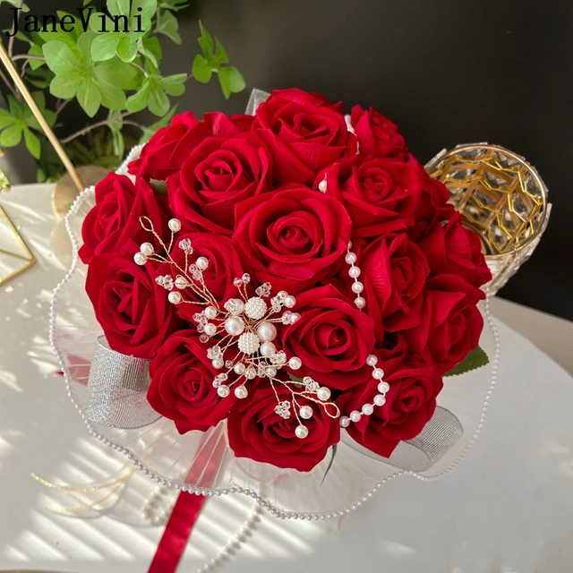 Bridal Bouquet Artificial Flowers Wedding  Wedding Bouquet Rose Gold  Wedding - Artificial Flowers - Aliexpress