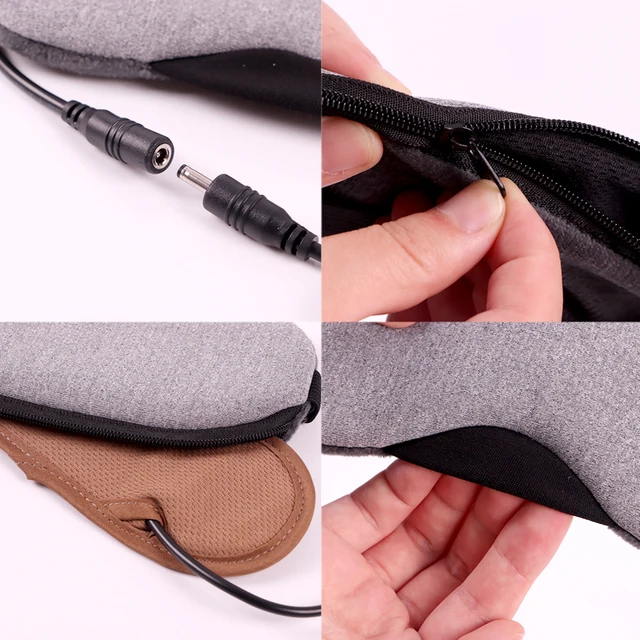 Temperature Control Heat Steam Portable USB Charging Cotton Eye Mask Dry Tired Compress USB Hot Pads Eye Care Patch 4