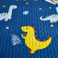 Waterproof Quilted Mattress Cover for Kids Cartoon Dinosaur Printed Bed Sheet160x200cm Single/Double/Queen/King Bed Cover180x200 4