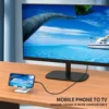 4K30Hz USB C To HDMI Cable, 2m/78.74in/6.56ft ABS Black Type-C To HDTV Cable, Compatible for MacBook，IPhone，IPad，Laptop 4
