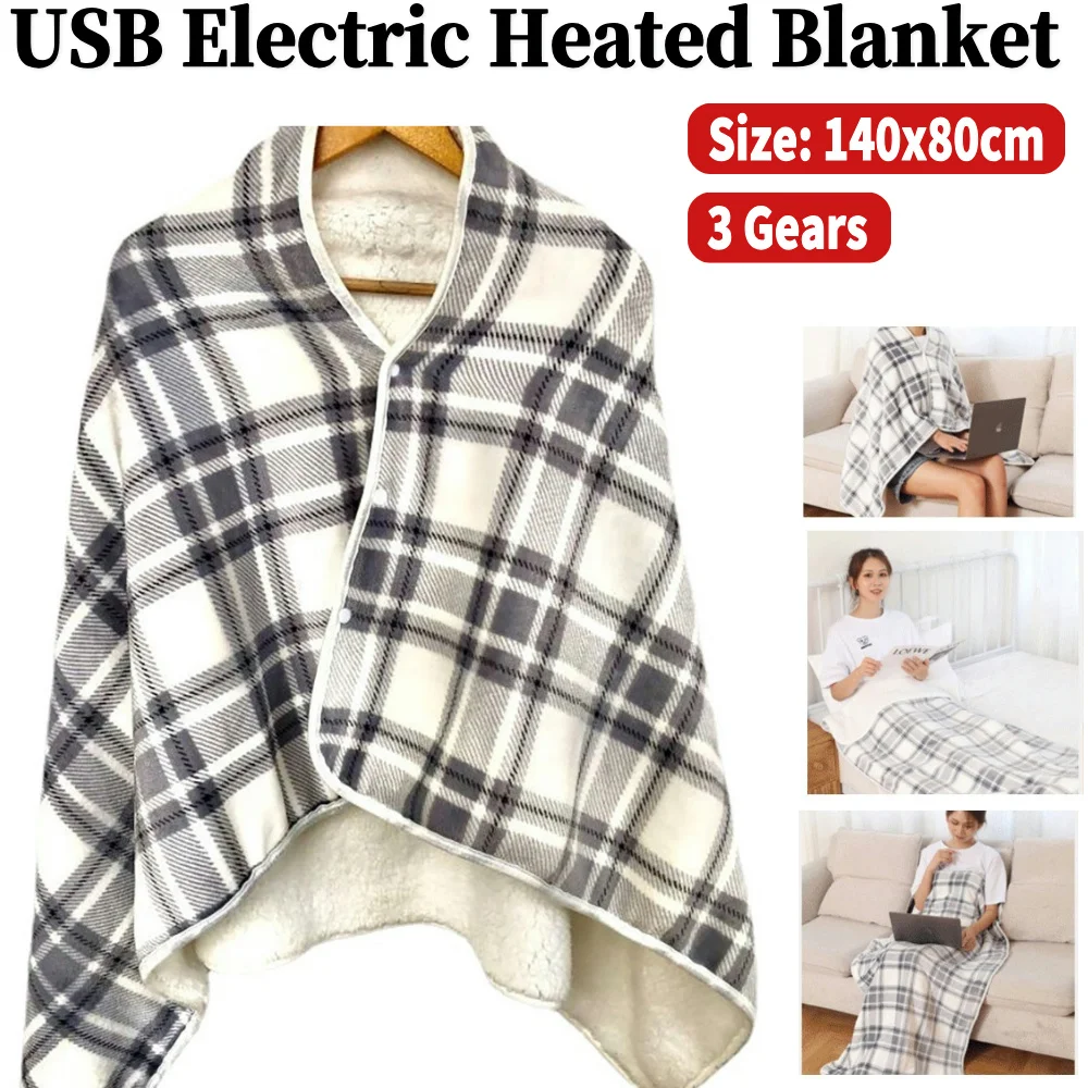 Wearable Electric Blanket Multifunctional Soft Cold Protection for Indoor Outdoor Warm Carpet Electric Mattress 3 Heat Settings
