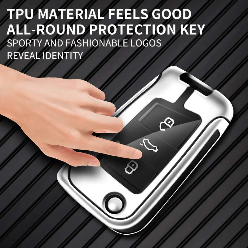 Alloy Leather Car Key Case Cover For VW Volkswagen Golf 7 MK7 Tiguan MK2 Seat Ateca Leon FR 2 Ibiza Skoda Octavia Kodiaq