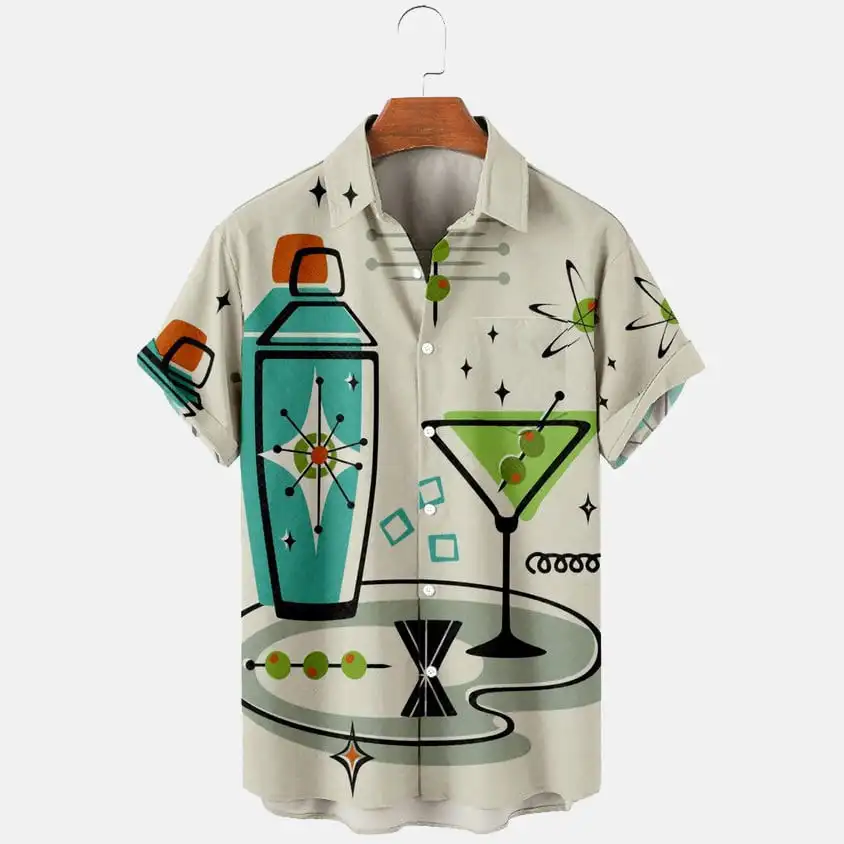 

Cotton Blends Short Sleeve Party Shirts & Tops men-s-top Style 5