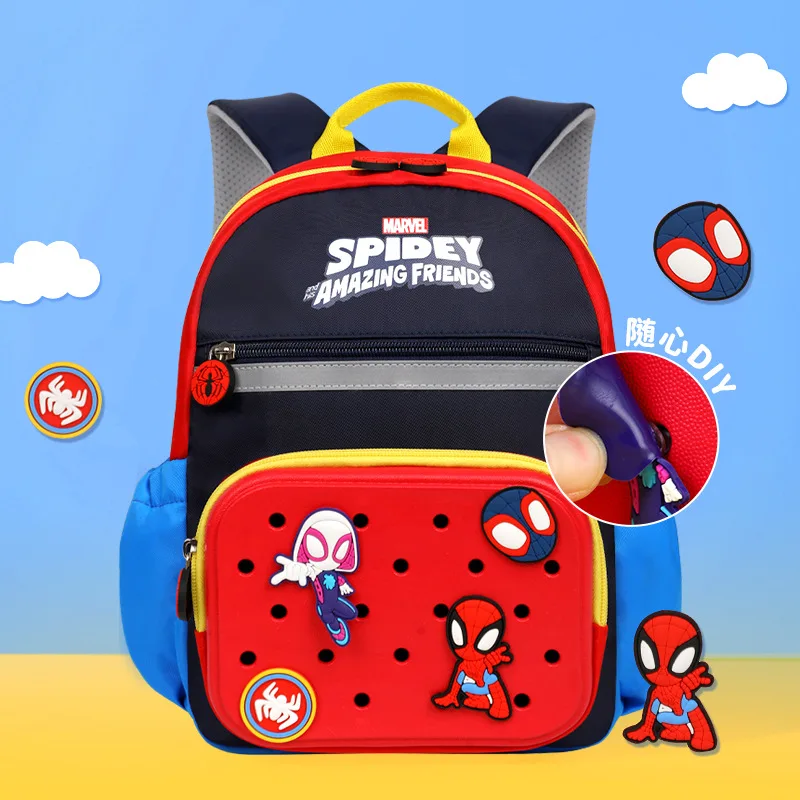 

Genuine Disney Kindergarten Backpack For Boys Age 3-9 Primary Student Shoulder Orthopedic Backpack Spider Man Kids Gifts Mochila