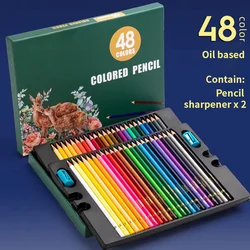 Professional Colored Oil Pencils Set with Storage Bag - 48/72 Vibrant Colors (48 color oily)