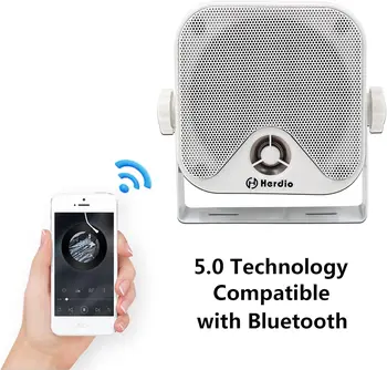 Herdio 4'' 100W Heavy Duty Waterproof Boat Marine Bluetooth Speakers Surface Mounted For Camper Skid Steer ATV UTV RZR Golf Cart 5