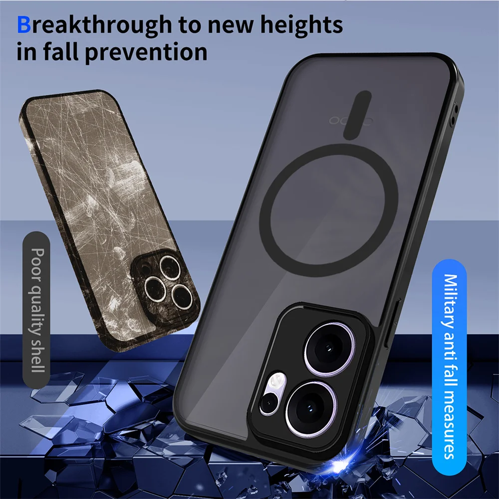Sleek Slim Matte Translucent Magnetic Case - Hard Clear Cover