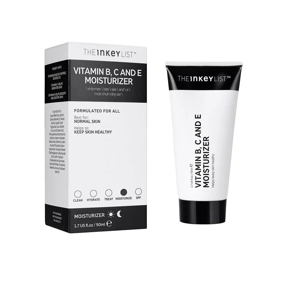 The INKEY List-hidratante con vitamina B + C + E, 50ml, calmante, hidratante, ilumina, blanquea, mantiene la piel saludable