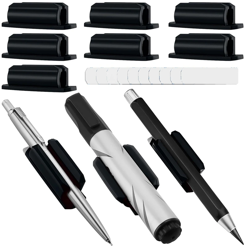

Pen Holder Set Of 10 Adhesive Silicone Pen Holder For Desk And Other Surfaces With 10 Extra Paste Pads