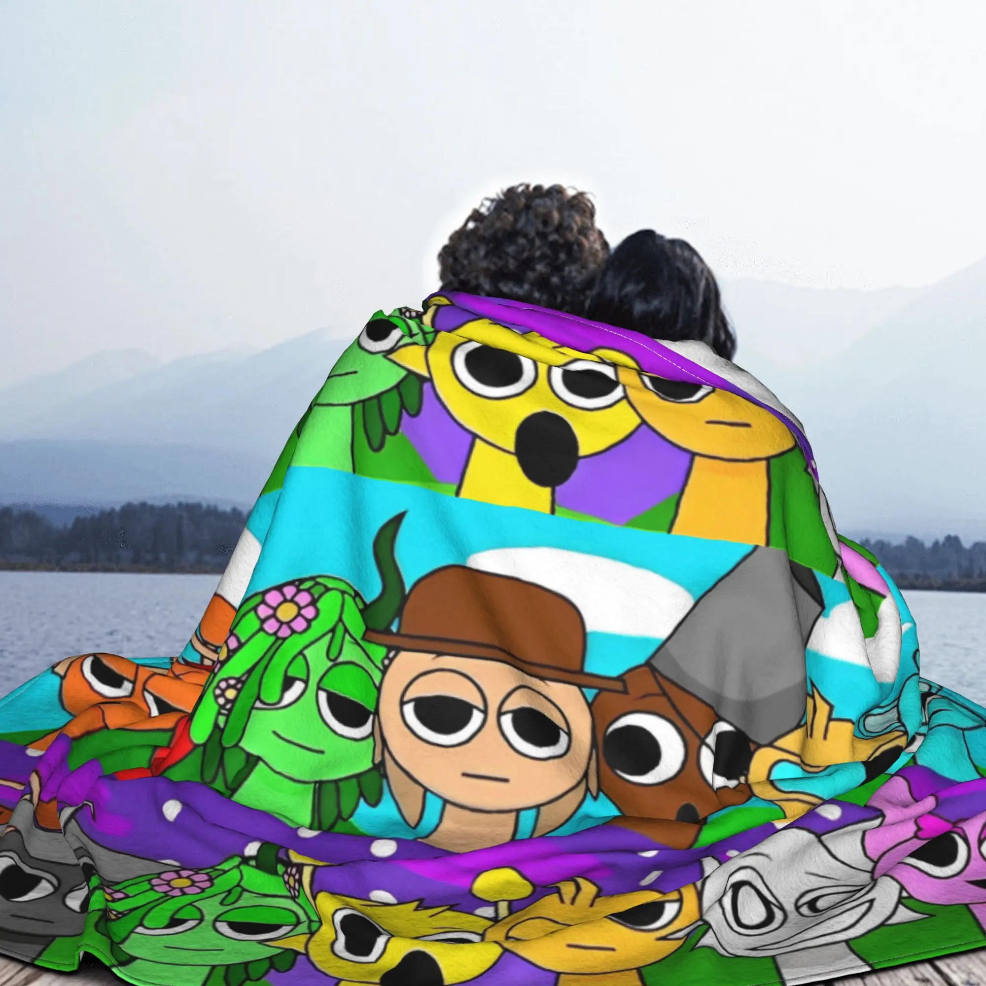 Sprunki Incredibox Blankets Beats Game Flannel Vintage Breathable Throw Blanket for Coverlet Spring Autumn 3