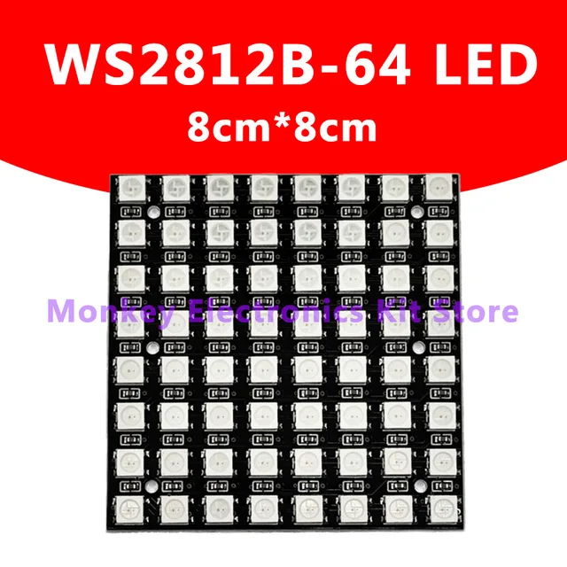 1PCS 8x8 WS2812 LED 5050 RGB 64 Bit LED Matrix Module