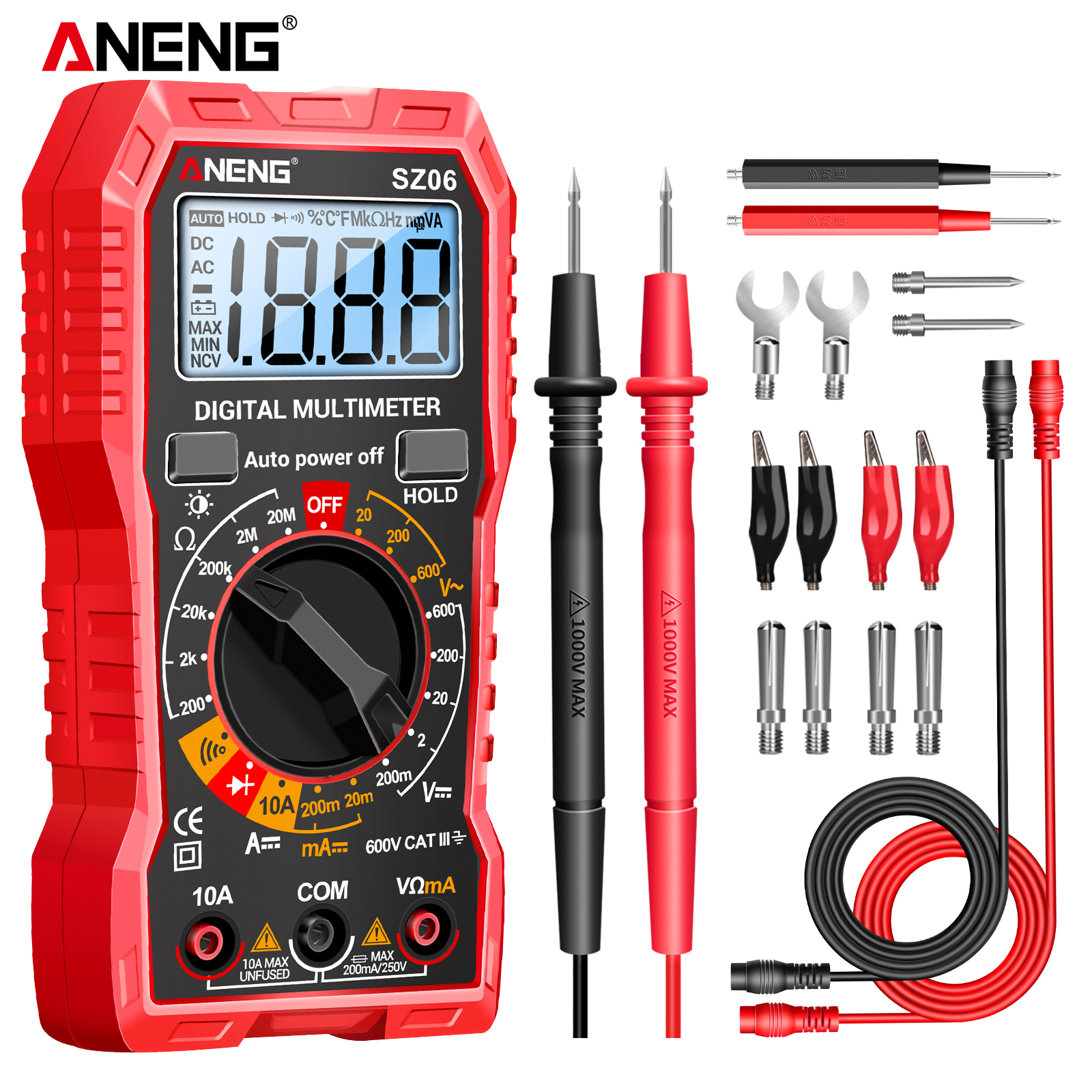 ANENG SZ06 Digital Multimeter Voltage Resistance Meter AC/DC Ammeter 600V Voltmeter Multimetr Electrician LCD Backlight Ohm Test
