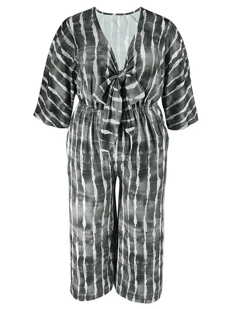 Wmstar Plus Size Women's Jumpsuits Summer One Piece Outfits Printed Holiday New Long Playsuits Overalls Wholesale Dropshipping