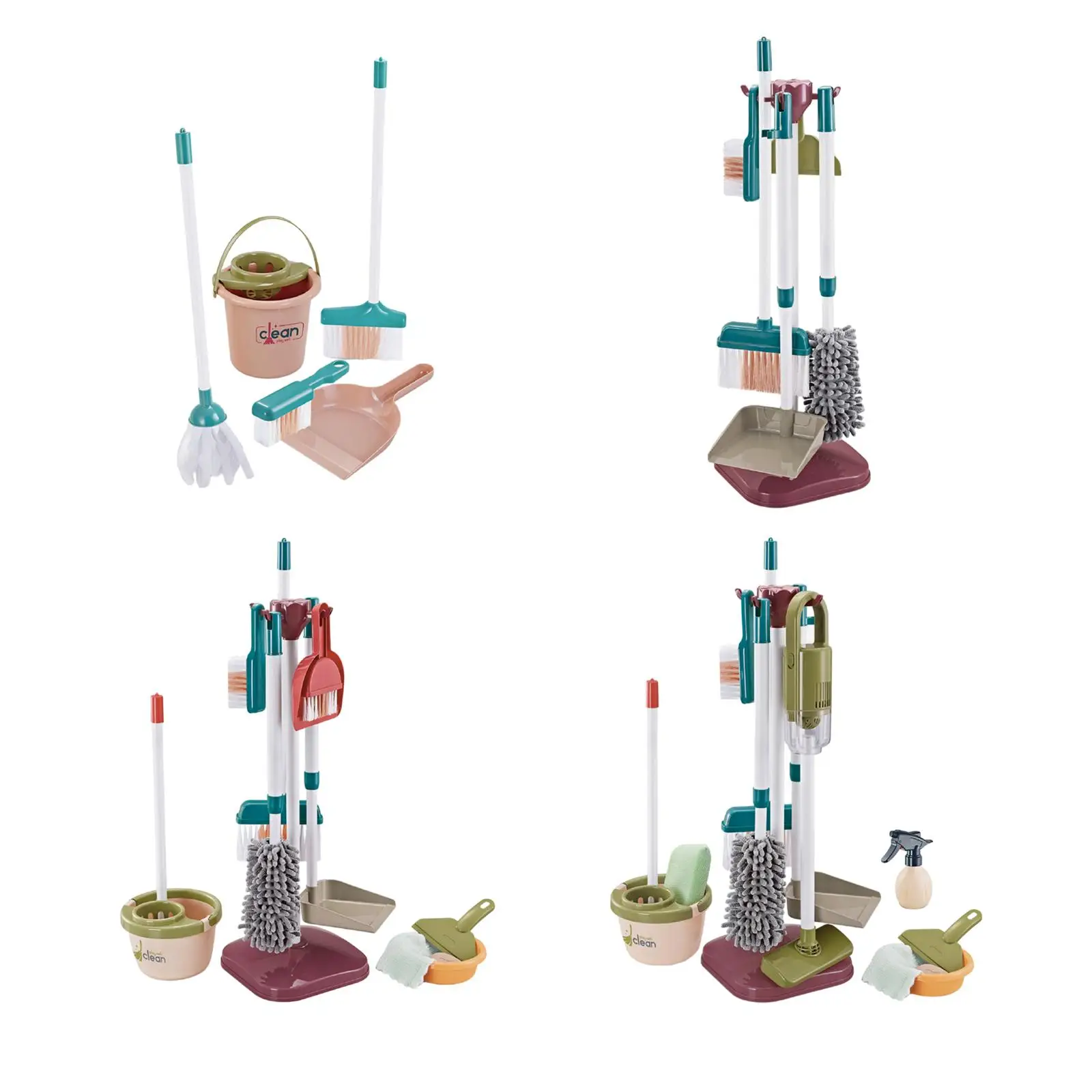 

Kids Cleaning Toy Broom, Dustpan and Mop Set Role Play Game for Kids