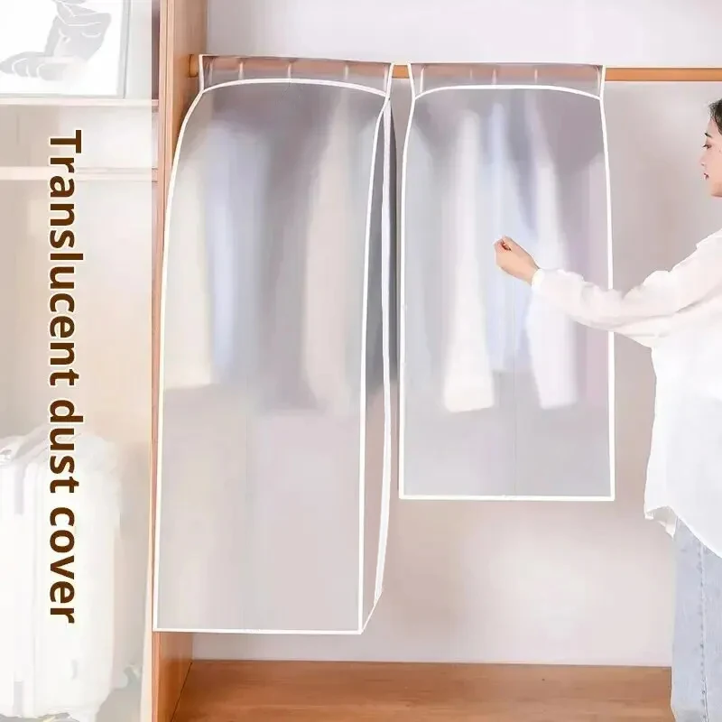 Garment Clothes Cover Protector Lightweight Closet Storage Bags Translucent Dustproof Waterproof Hanging 1pc clothes dustproof bag,hanging storage bag