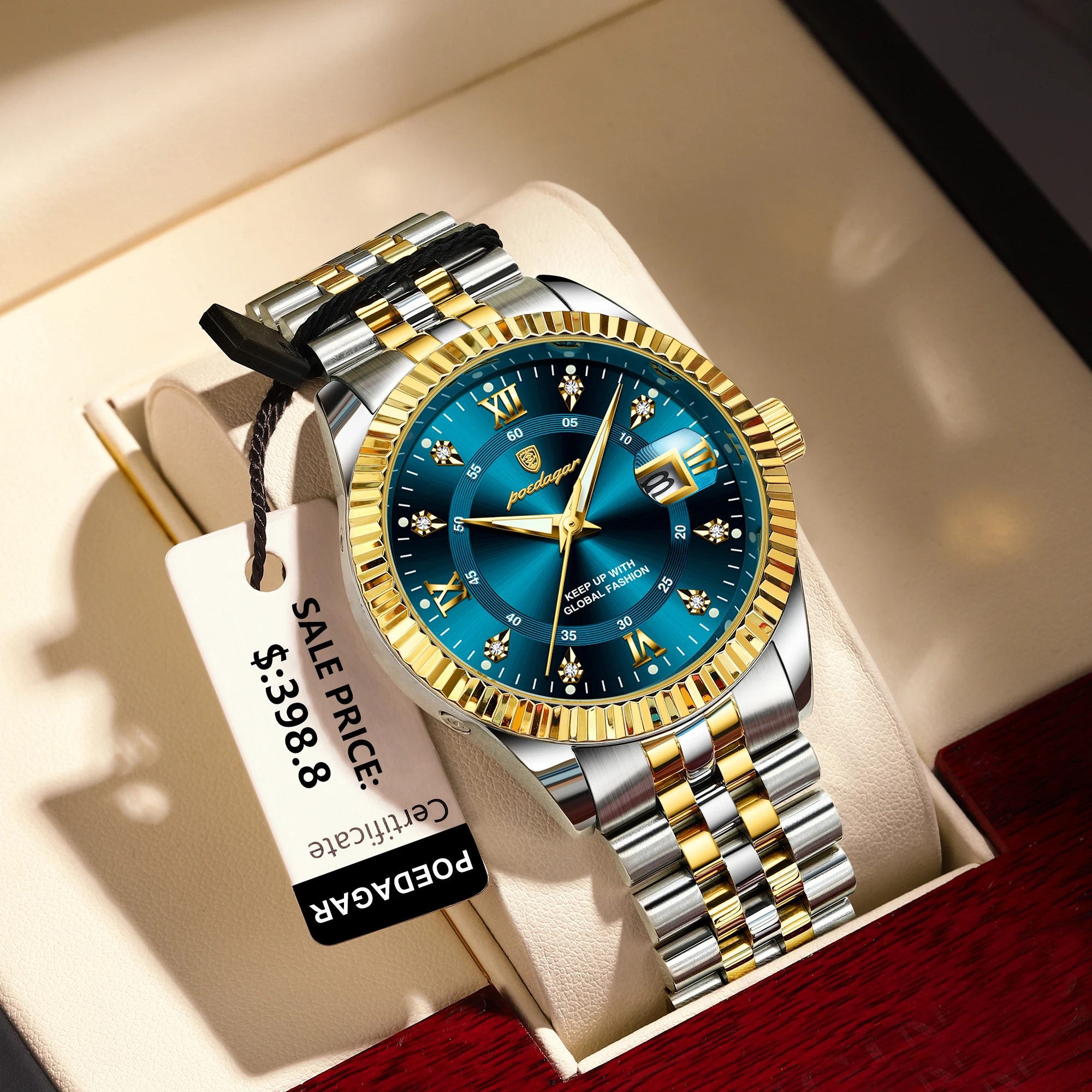 POEDAGAR Luxury Brand Man Wristwatch Waterproof Luminous Date Men Watch ...