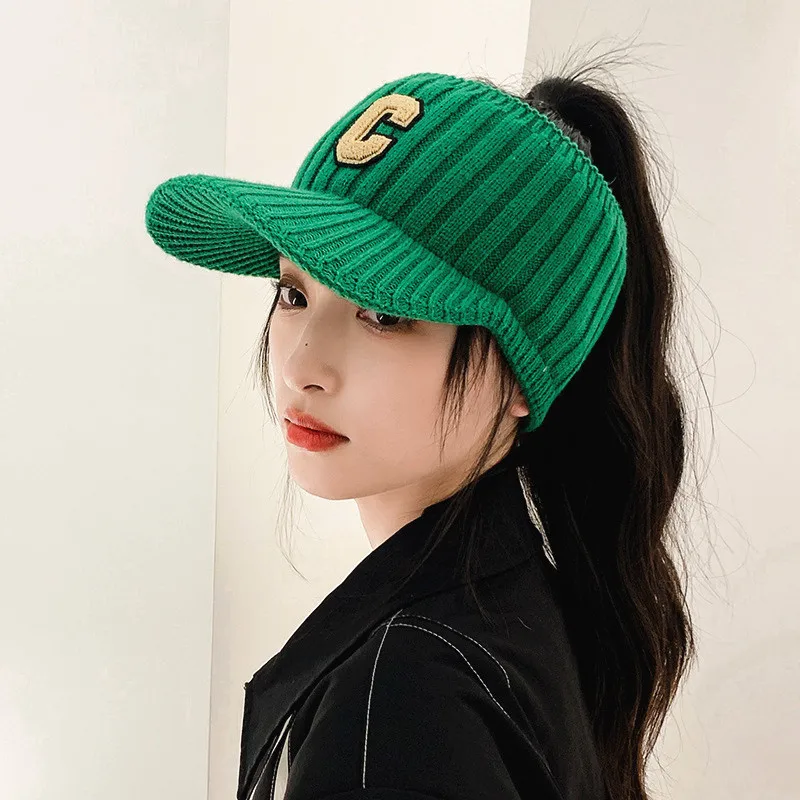 Căciulă de schi casual pentru femei, cu litere C solide, sport, unisex, iarnă caldă, vizor, pălării de agrement, șapcă gorros_voghion.com