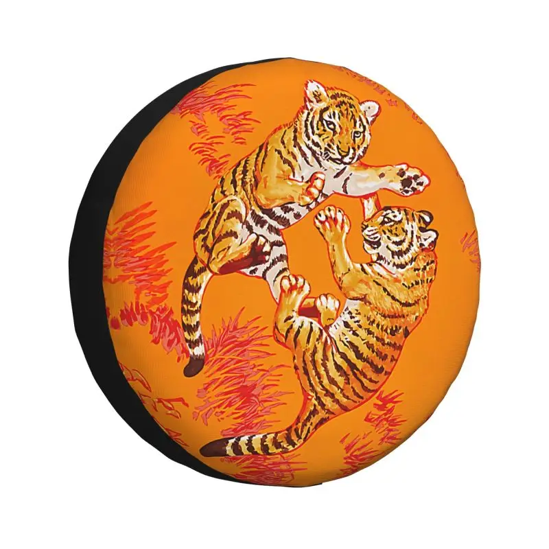 

Cute Tiger Spare Tire Cover for Jeep Honda Wild Animals SUV RV Camper Car Wheel Protectors Accessories 14" 15" 16" 17" Inch