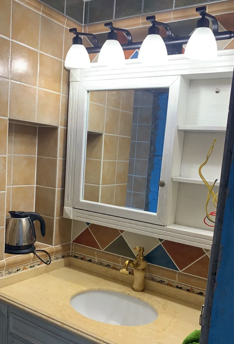 OMEE Modern Led Wall Light AC90-260V Wall Mounted Wall Lamps Bathroom Vintage Mirror Lights Fixture Sconce Black Bronze Lighting