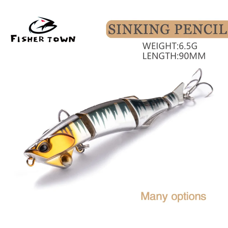 

Multi section bass hard bait 3D fisheye 1PCS crank bait Minnow fake artificial bait suitable for carp fishing tackle 6.5g90mm