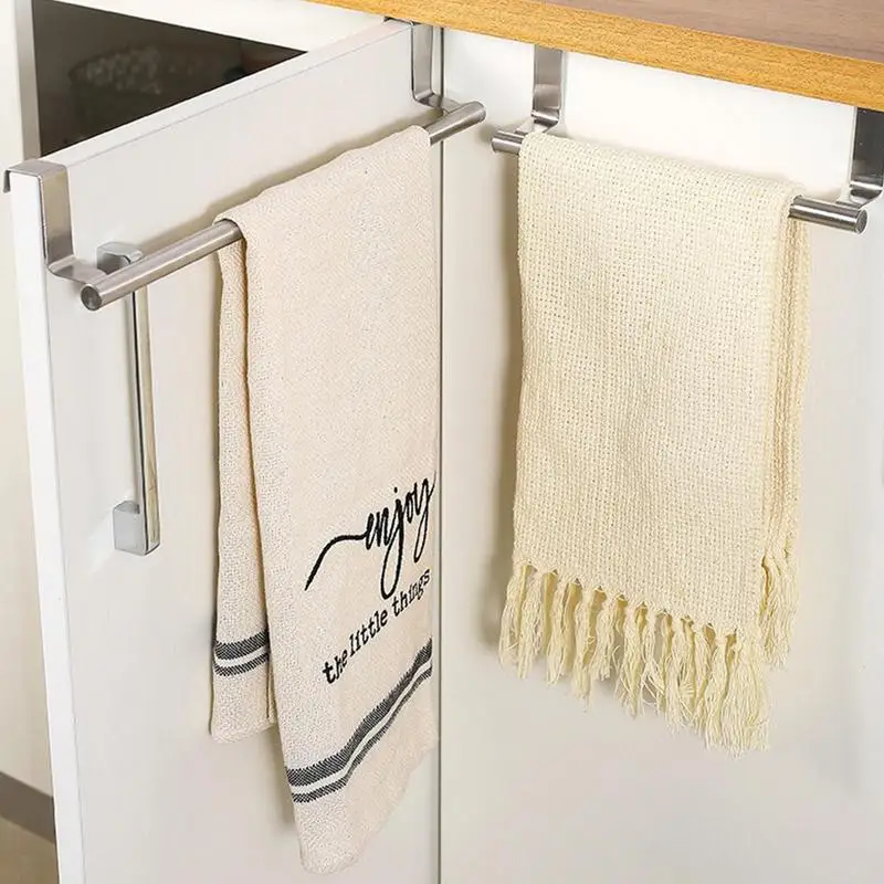 Over The Door Towel Rack Bath Towel Bar Bathroom Holder Hand Bar Adjustable Multi-functional Bathroom