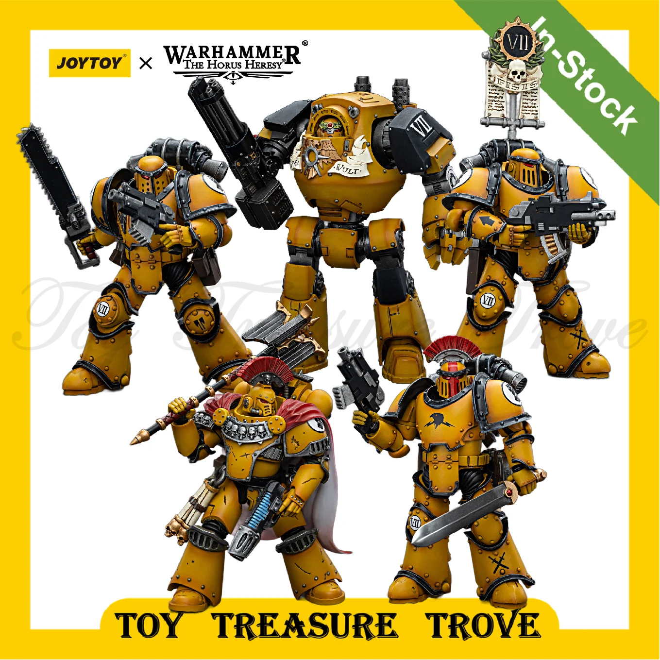 

[In-Stock] JOYTOY Warhammer 40k 1/18 Action Figure Imperial Fists Cataphractii Terminator Squad Anime Military Model for Gift