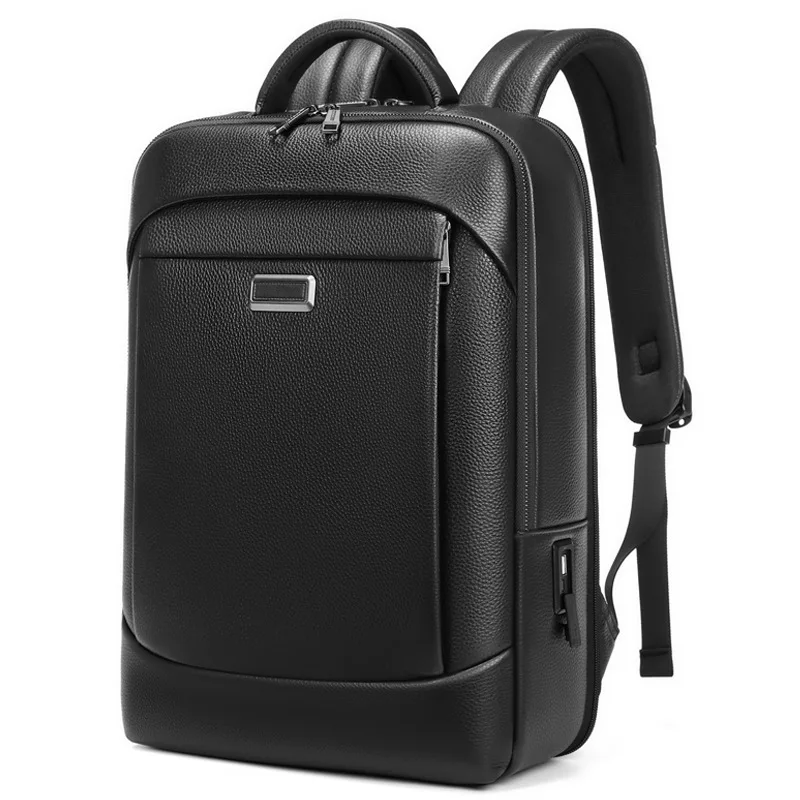 High-end 17 Inch Laptop Bag Men Business Travel Genuine Leather Capacity Backpack Quality Luggage Large Size Designer Handbag 2