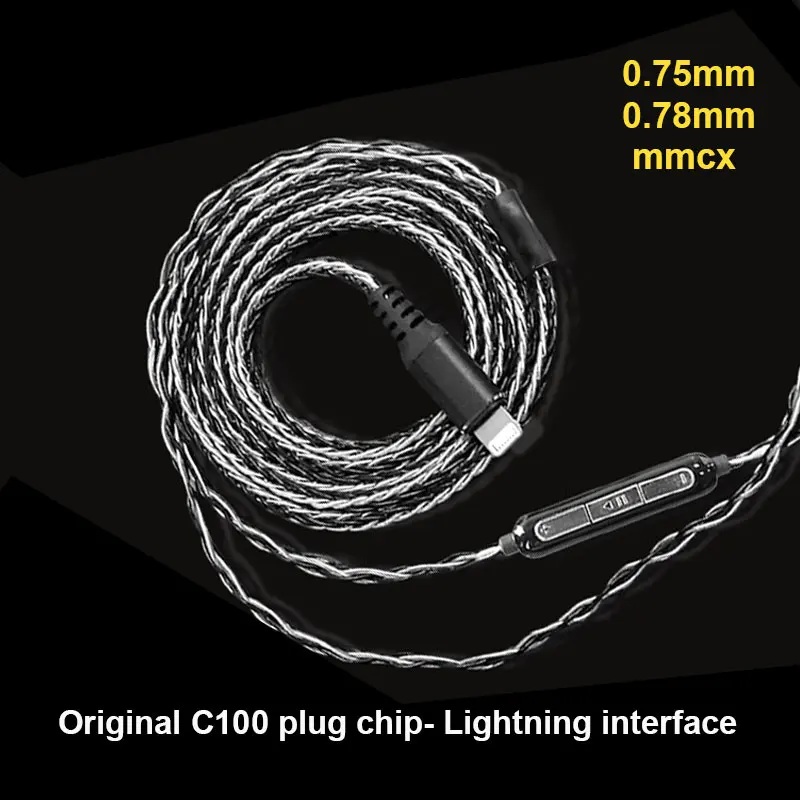 

Hifi Upgrade Cable For iphone cable Original 0.75MM 2PIN 0.78MM MMCX For se215 ue900 westone W4R