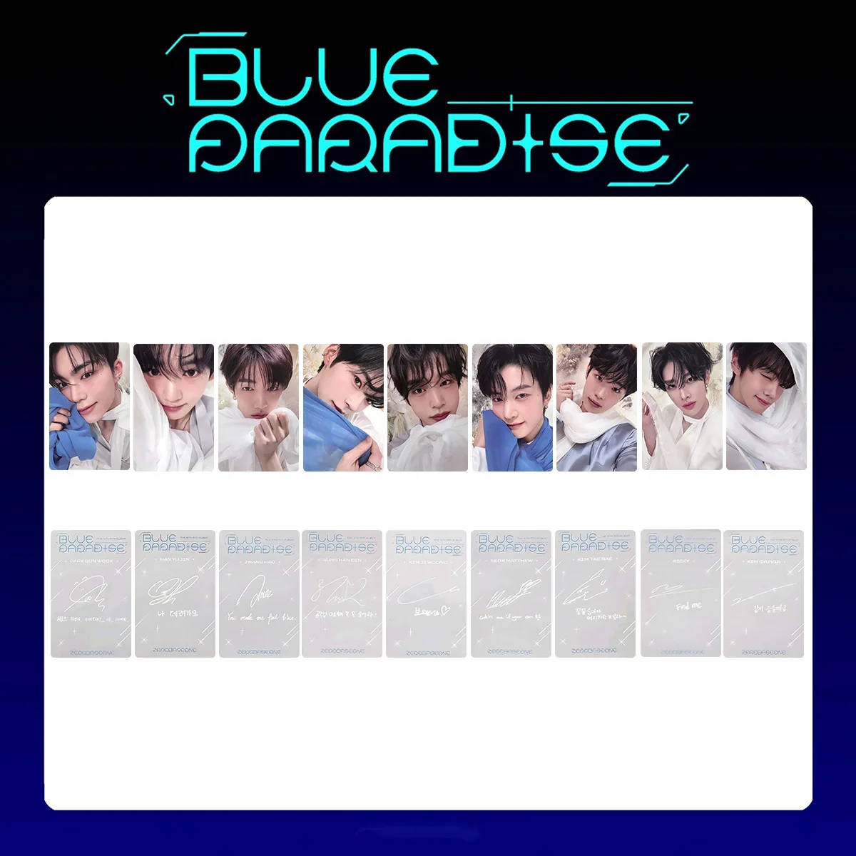 KPOP ZB1 BLUE PARADISE Album Photocards SEEK HIDE Ver. KEY