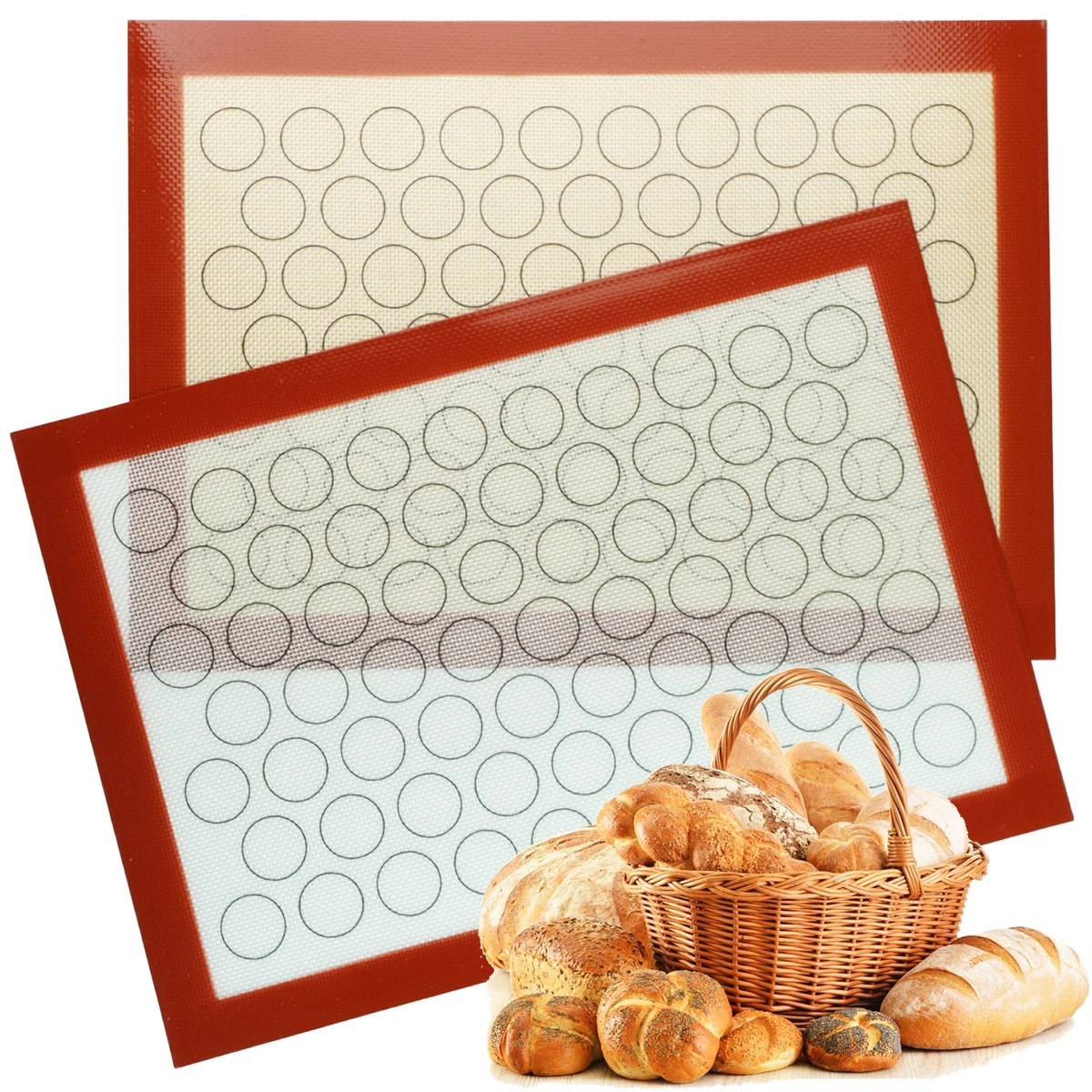 Silicone Baking Mat Oven 67 Circles Non Stick Heat Resistant Bakeware Sheets Cookie Macaron 42x29.5cm silicone baking mat