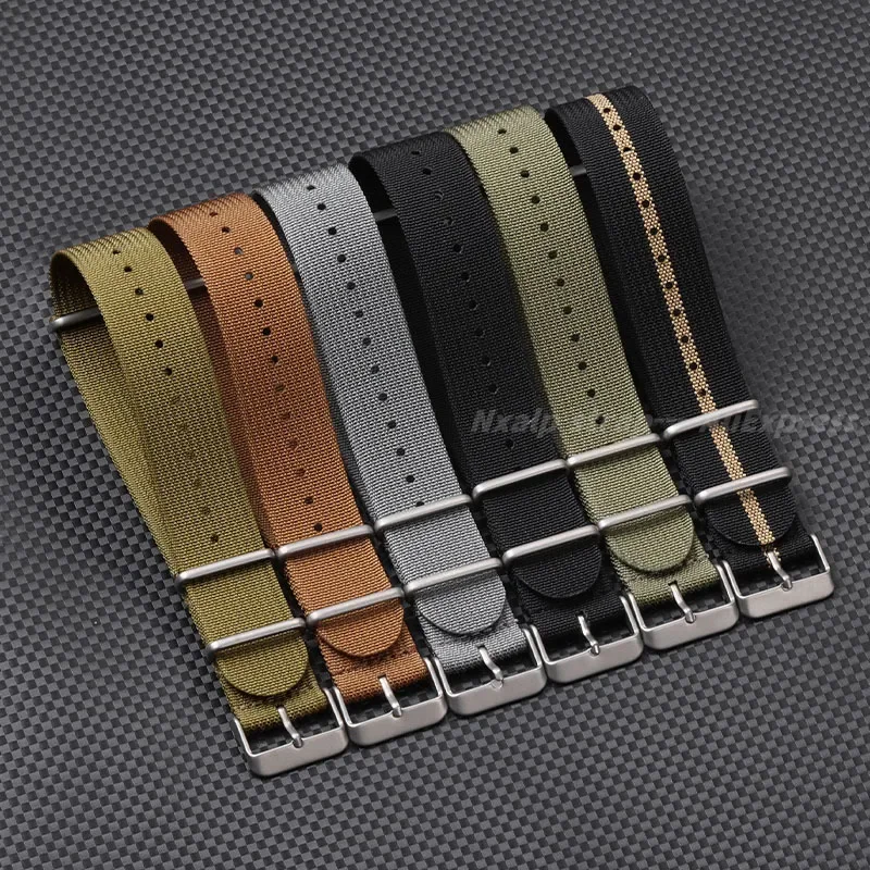 Men's Military Sport Ribbed Nylon Watch Strap - Braided Fabric Band Accessories