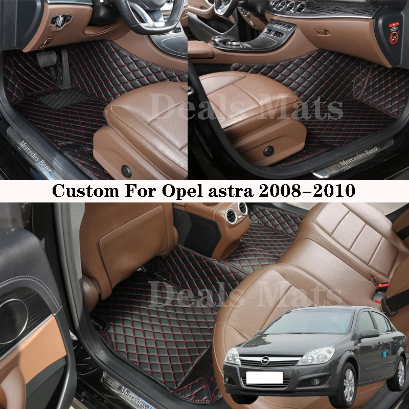 

Автомобильные коврики для Opel Astra 2008-2010, кожаные для всех сезонов, водонепроницаемые коврики, аксессуары для ковров на заказ