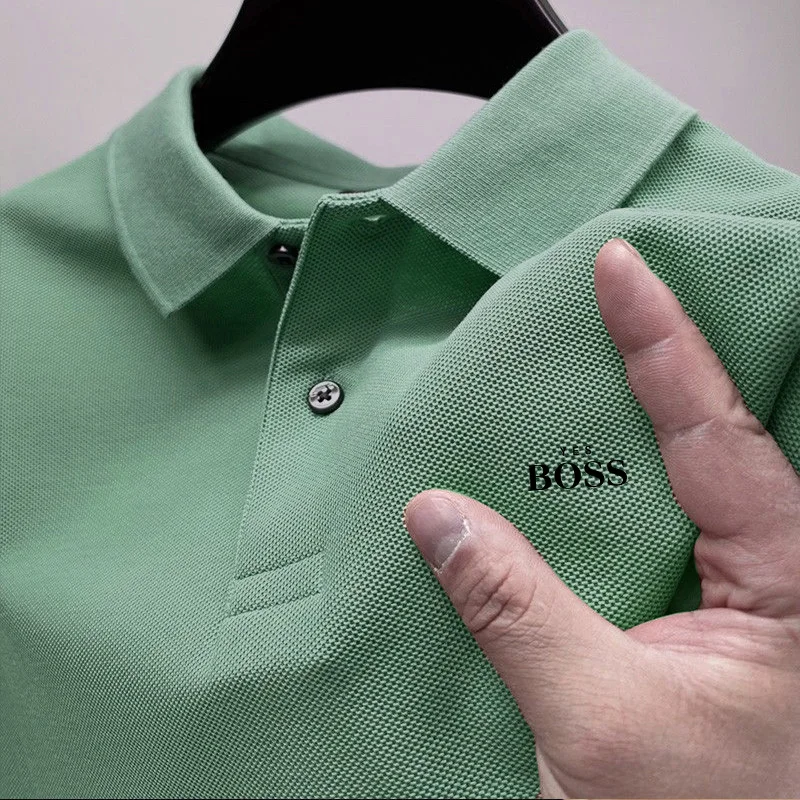 2024 Men’s short sleeved polo shirt, tight fitting, elegant, casual, business, summer, innovative,