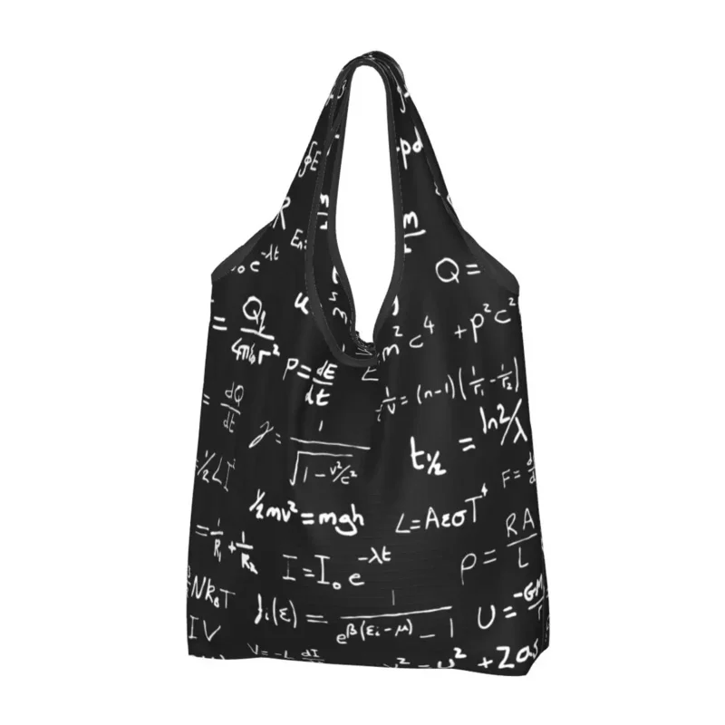 

Reusable Physics Equation Science Shopping Bags for Groceries Foldable Math Nerd Grocery Bags Washable Large Tote Bags