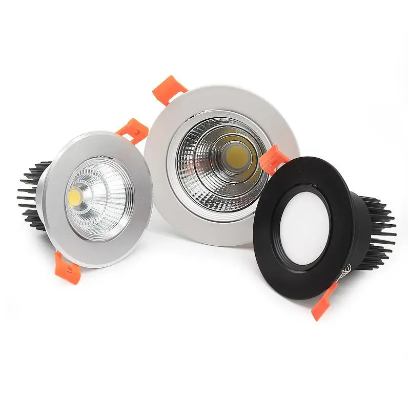 

Приглушаемый Светодиодный точечный светильник с COB матрицей, потолочный светильник, металлическая алюминиевая Встраиваемая круглая панесветильник лампа, светильник тное освещение, 3 Вт, 5 Вт, 7 Вт, 9 Вт