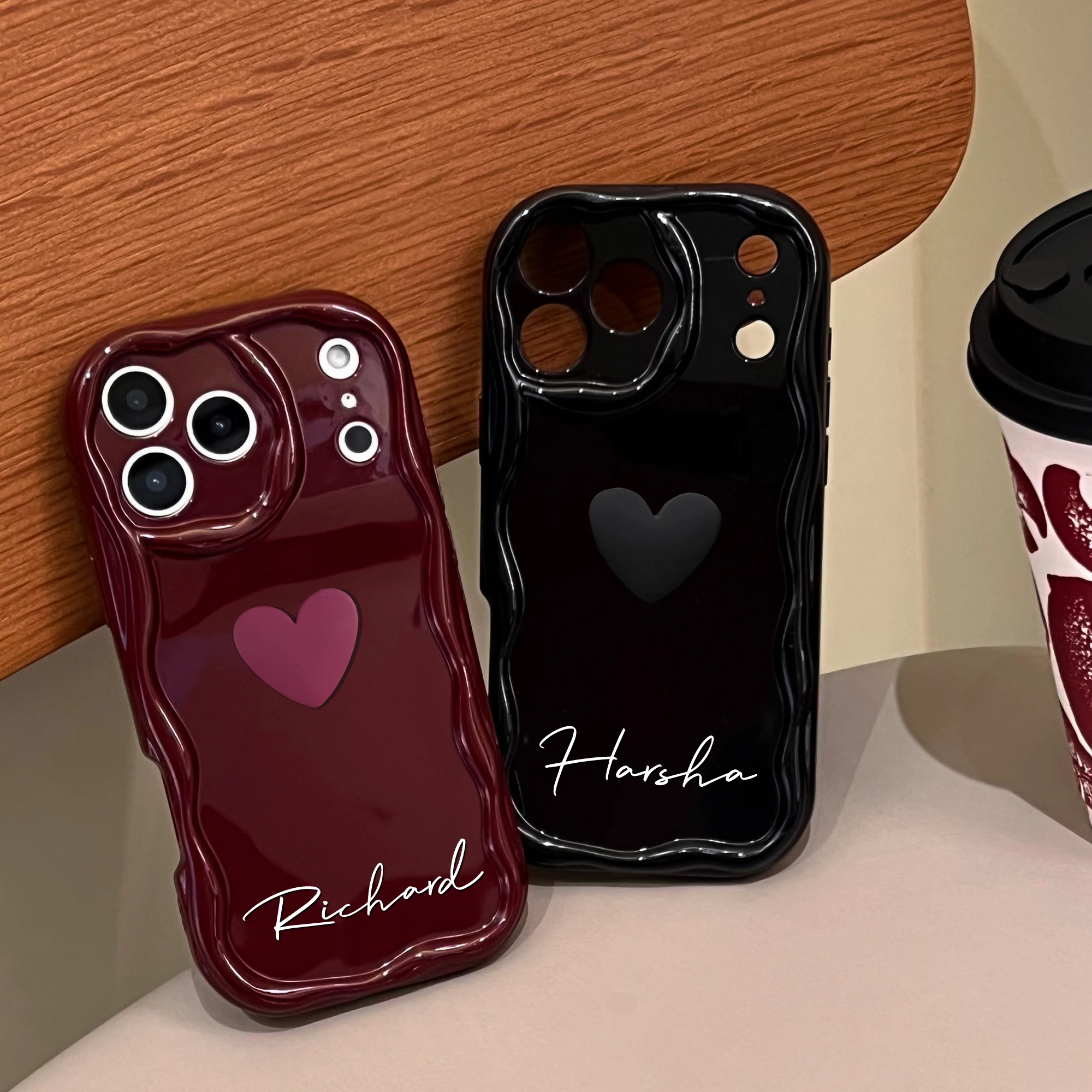 Personalized customize Name Letters 3D Stereo Cream Phone Case Compatible thumbnail 3