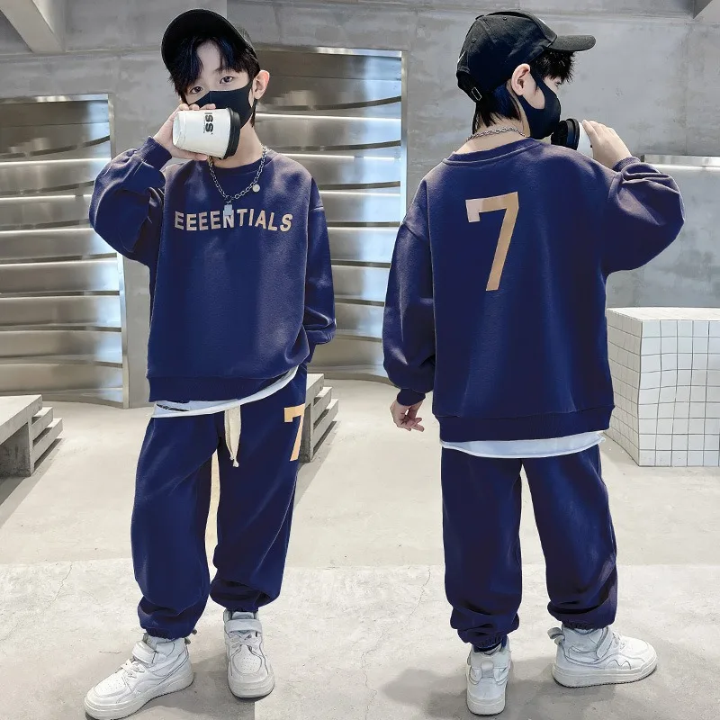 Kids Clothing Set Autumn Children Boy Girls Letter Printed Hoodies Sweatshirts Pullover Top Pants Bottom Suit Tracksuits
