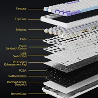 Ajazz AK820/AK820Pro Gaming Mechanical Keyboard Bluetooth 5.1/Wireless/C-Wired Customized Keyboard with Knob Hot Swapping Gasket - Image 5