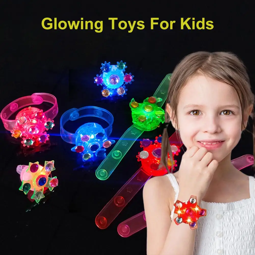 

5Pcs Fidget Spinner Bracelets for Kids Glow-in-the-Dark Fun Party Favors Quick Spinning Toy Watches