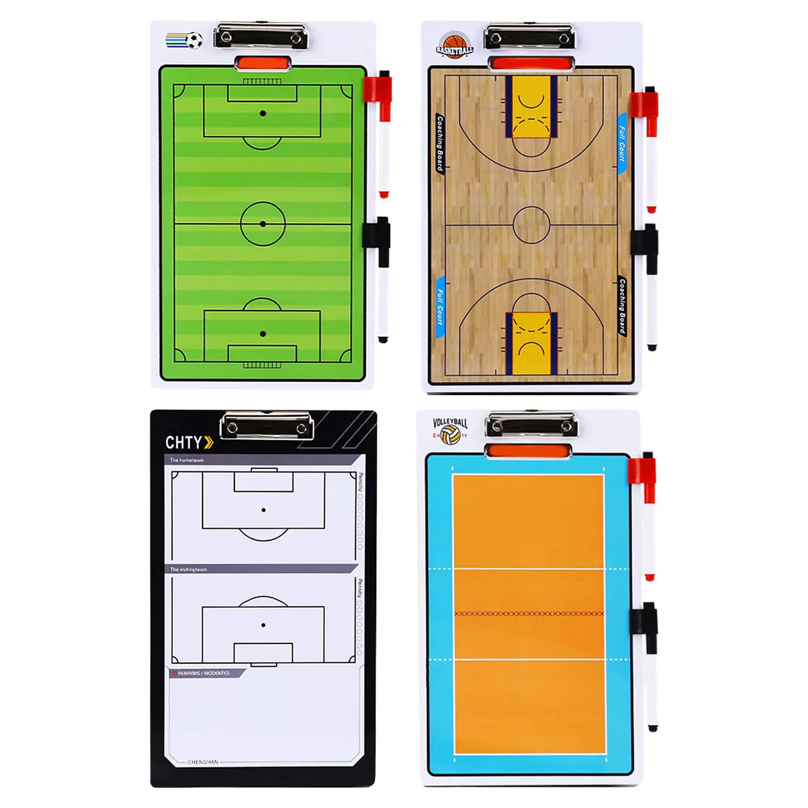 

Double Sided Coaching Board Coaches Clipboard Full Half Court Game Equipment Display Board for Training Competition Techniques